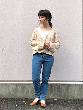 「Kastane（カスタネ）のフラットレザーパンプス（パンプス）」を使った、えぐっちょさん（レディース・157cm）の春コーディネート