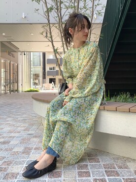 「ペイント」｜「アイテム（ワンピース/ドレス）」を使った、えぐっちょさん（レディース・157cm）の冬コーディネート