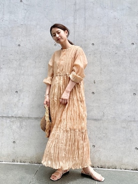 「hat」｜「アイテム（サンダル）」を使った、えぐっちょさん（レディース・157cm）の春コーディネート