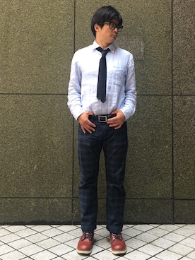 「ブラックウォッチ」｜「アイテム（ブーツ）」を使った、1066さん（メンズ・171cm）の夏コーディネート