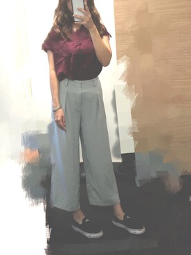 「アイテム（スリッポン）」を使った、JAMさん（レディース・158cm・20代）の秋コーディネート