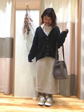 「Samansa Mos2 blue（サマンサモスモスブルー）のアイテム（スニーカー）」を使った、yumina🌳さん（レディース・152cm）の秋コーディネート