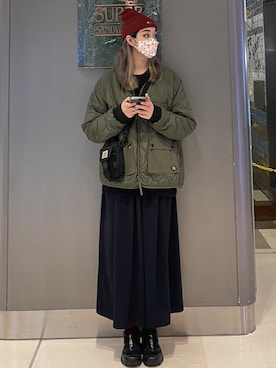 「Utility（ユーティリティー）のアイテム（ジャケット/アウター）」を使った、nokyinさん（レディース・178cm）の冬コーディネート