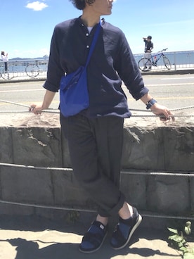 「アイテム（ボディバッグ/ウエストポーチ）」を使った、ryokiyotaさん（メンズ・175cm）の春コーディネート