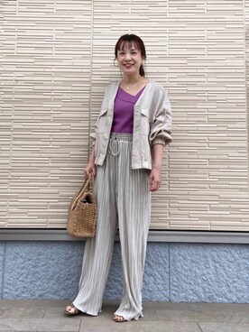「アパートバイローリーズ」｜「アイテム（ブルゾン）」を使った、ゆいぴさん（レディース・153cm）の春コーディネート