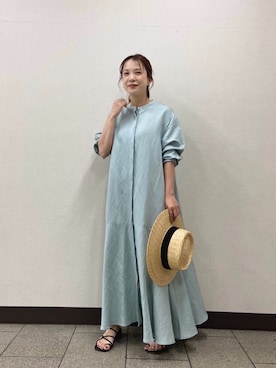 「アパートバイローリーズ」｜「アイテム（帽子）」を使った、ゆいぴさん（レディース・153cm）の夏コーディネート