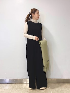 「アパートバイローリーズ」｜「アイテム（オールインワン・サロペット）」を使った、ゆいぴさん（レディース・153cm）の秋コーディネート