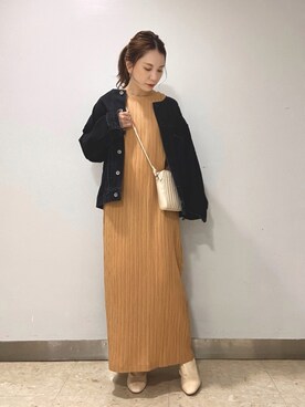 「アパートバイローリーズ」｜「アイテム（デニムジャケット）」を使った、ゆいぴさん（レディース・153cm）の秋コーディネート