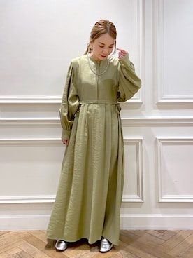 「春ワンピ」｜「アイテム（アクセサリー）」を使った、ゆいぴさん（レディース・153cm）の冬コーディネート