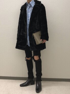 「christian dior」｜「アイテム（ブーツ）」を使った、Taichiさん（メンズ・165cm）の冬コーディネート