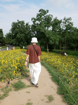 「アイテム（腕時計、ブラウン系）」を使った、のんきさん（メンズ・176cm）の夏コーディネート