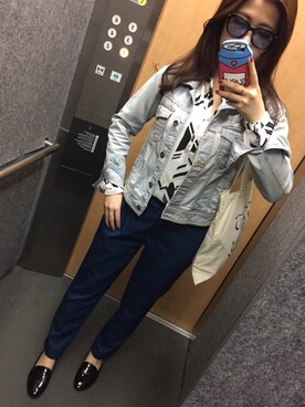 「MIXXO（ミッソ）のアイテム（スラックス）」を使った、a♡さん（レディース・162cm）の春コーディネート