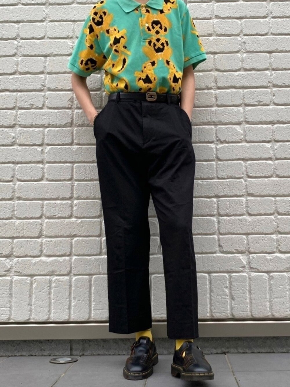 「キレイめ、ZARA、ローファー、夏コーデ、ポロシャツ、おしゃれさんと繋がりたい、タックイン、古着コーデ、パンツスタイル、黒」｜「ZARAのアイテム（その他パンツ、ブラック系）」を使った、《ATM》さん（メンズ・173cm）の夏コーディネートの1枚目の写真
