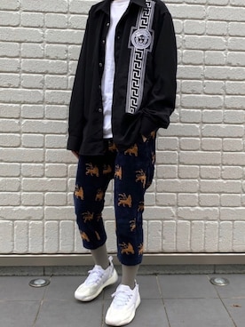 「VERSACE（ヴェルサーチ）のアイテム（トップス）」を使った、《ATM》さん（メンズ・173cm）の夏コーディネート