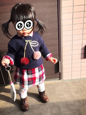 「HAKKA（ハッカ）のアイテム」を使った、ぺこさん（キッズ・80cm）の冬コーディネート