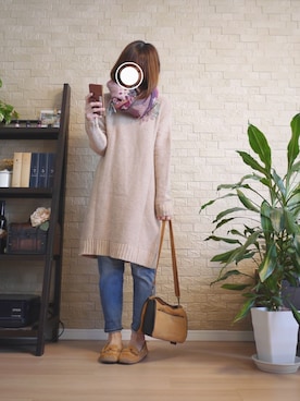 「MERVEILLE H.（メルベイユアッシュ）のアイテム」を使った、Milky*さん（レディース・160cm）の冬コーディネート