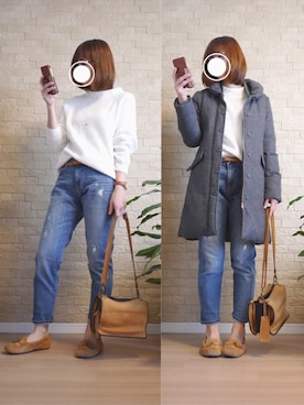 「MERVEILLE H.（メルベイユアッシュ）のアイテム」を使った、Milky*さん（レディース・160cm）の冬コーディネート