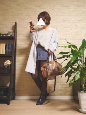 「ゆるニット」｜「アイテム（ノーカラージャケット）」を使った、Milky*さん（レディース・160cm）の春コーディネート