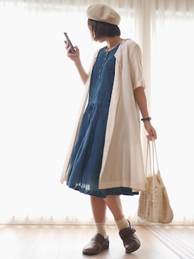「刺繍」｜「アイテム（音楽/本・雑誌）」を使った、Milky*さん（レディース・160cm）の夏コーディネート