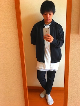 「adidas（アディダス）のアイテム（ノーカラージャケット）」を使った、たつたろ【相互フォロー】さん（メンズ・160cm）の秋コーディネート