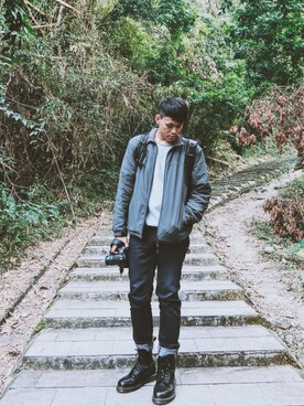 「NET（ネット）のアイテム（マウンテンパーカー）」を使った、Fr.さん（メンズ・183cm）の春コーディネート