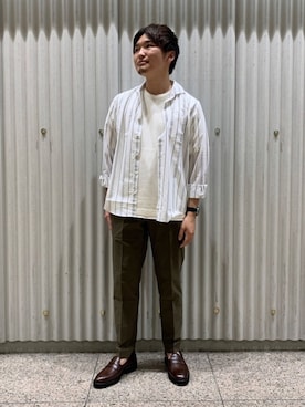 「NANO universe（ナノユニバース）のアイテム（ローファー）」を使った、nano・universe ルミネ大宮 Mensさん（メンズ・170cm）の夏コーディネート