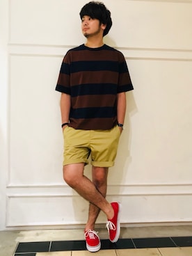 「SHARE PARK（シェアパーク）のアイテム」を使った、SUKOTAROさん（メンズ・180cm）の夏コーディネート