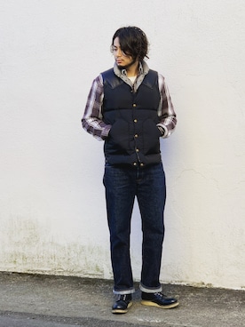 「orSlow（オアスロウ）のアイテム（トップス）」を使った、SUKOTAROさん（メンズ・180cm）の冬コーディネート
