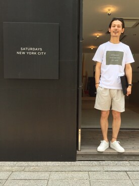 「Saturdays NYC（サタデーズ ニューヨークシティ ）のアイテム（スニーカー）」を使った、masachikaさん（メンズ・180cm）の夏コーディネート