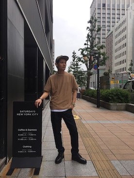 「Saturdays NYC（サタデーズ ニューヨークシティ ）のアイテム（キャップ）」を使った、masachikaさん（メンズ・180cm）の春コーディネート