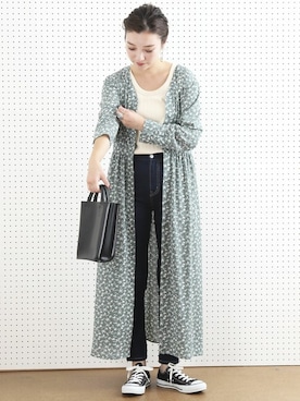 「フラワープリント」｜「アイテム（タンクトップ）」を使った、MATSUURAさん（レディース・162cm）の夏コーディネート