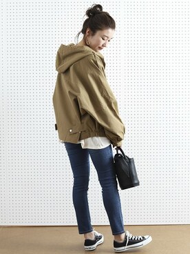 「フードコート」｜「アイテム（ブルゾン）」を使った、MATSUURAさん（レディース・162cm）の秋コーディネート