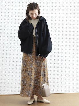 「フードコート」｜「アイテム（ブルゾン）」を使った、MATSUURAさん（レディース・162cm）の秋コーディネート