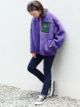 「Champion（チャンピオン）のアイテム（ブルゾン）」を使った、MATSUURAさん（レディース・162cm）の冬コーディネート