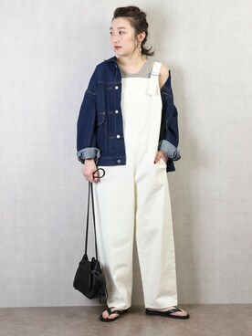 「マリン」｜「アイテム（デニムジャケット）」を使った、MATSUURAさん（レディース・162cm）の春コーディネート