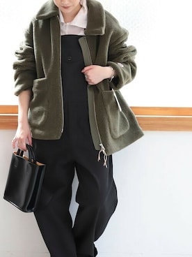 「アイテム（サロペット/オーバーオール）」を使った、MATSUURAさん（レディース・162cm）の秋コーディネート