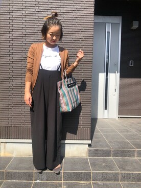「MARNI（マルニ）のアイテム（バッグ、グリーン系）」を使った、RIONさん（レディース・157cm）の秋コーディネート