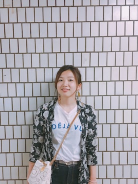 「アイテム（イヤリング）」を使った、杉本実穂さん（レディース・161cm・20代）の春コーディネート