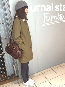 「DHOLIC（ディーホリック）のアイテム（ハンチング/ベレー帽）」を使った、ていぴさん（レディース・163cm）の冬コーディネート