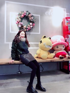 황자현さん(レディース・162cm)の冬コーディネート