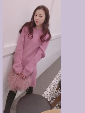 ピンク系のアイテムを使った ニットワンピース の人気ファッションコーディネート 地域 韓国 Wear
