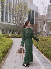 FRAY I.D（フレイアイディー）の「クロシェトップス（ニット