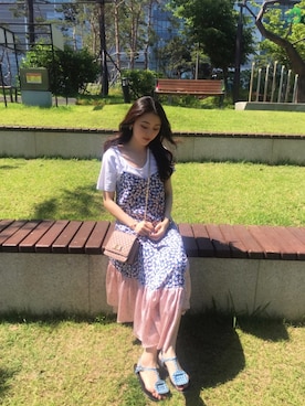 「私服」｜「アイテム（ワンピース/ドレス）」を使った、황자현さん（レディース・162cm）の夏コーディネート