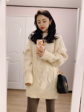 황자현さん（レディース・162cm）の冬コーディネート