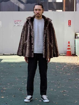 「schott（ショット）のアイテム（ピーコート）」を使った、KAZUさんさん（メンズ・179cm）の秋コーディネート