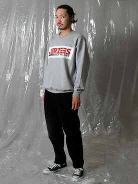 「JERZEES（ジャージーズ）のアイテム（スウェット）」を使った、KAZUさんさん（メンズ・179cm）の冬コーディネート
