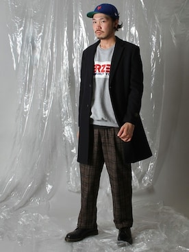 「JERZEES（ジャージーズ）のアイテム（スウェット）」を使った、KAZUさんさん（メンズ・179cm）の冬コーディネート