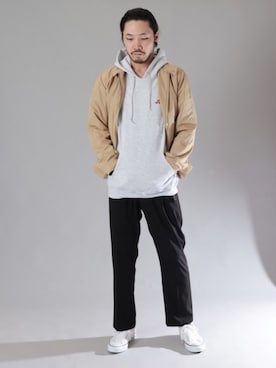 「JERZEES（ジャージーズ）のアイテム」を使った、KAZUさんさん（メンズ・179cm）の冬コーディネート
