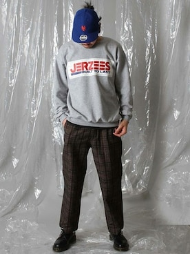 「JERZEES（ジャージーズ）のアイテム（スウェット）」を使った、KAZUさんさん（メンズ・179cm）の春コーディネート