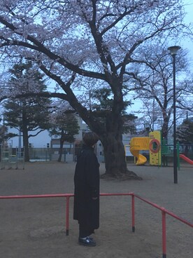 「花見」｜「アイテム（トレンチコート）」を使った、ベさん（レディース・163cm）の春コーディネート